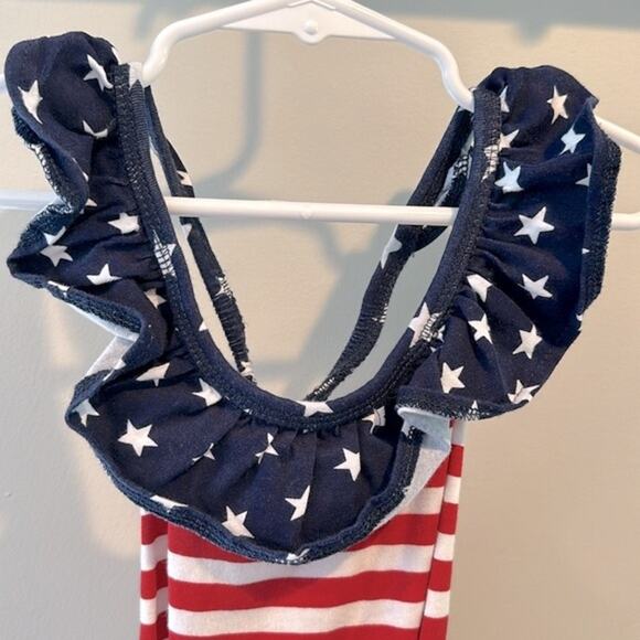 AnnLoren Boutique 2/3T Stars & Stripes Patriotic Sleeveless Romper NWOT - Picture 3 of 8